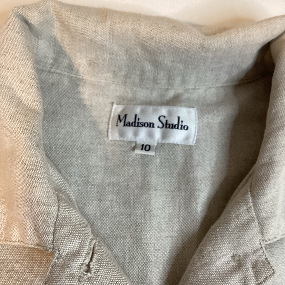 Madison Studio Linen Button Down Light Chore Jack… - image 2